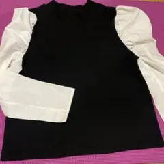異素材デザイン 長袖シャツ Mサイズ