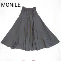 MONiLE モニーレ ロングスカート フレア ウエストゴム　秋色　アースカラー