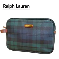 美品 Ralph Lauren チェック ポーチ クラッチバッグ
