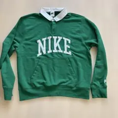 NIKE グリーン ポロシャツスタイル トレーナー XL