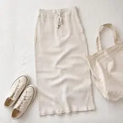 CIAOPANIC♡リブタイトロングスカート アイボリー M