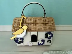 ケイトスペード　かごバッグ お花モチーフ付き
