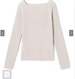 GRL スクエアネックリブニットトップスM[rut072] 新品 未使用