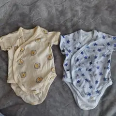 新生児　肌着　60cm ユニクロ　ボディスーツ　半袖　前開き2枚セット