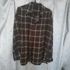 チェック柄 長袖シャツ 黒と白