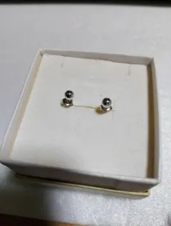 K14WG ピンクダイヤ 0.05ct 片耳チャーム 保証書付き リメイク用にも 