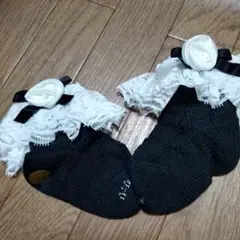 レース薔薇モチーフ付きソックス