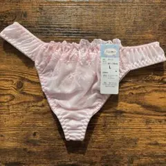 レディースショーツ　Tバック　かわいい　女性　下着　ピンク　Lサイズ　花柄刺繍