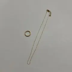ゴールド　リング ネックレス セット　金属アレルギー対応のサムネイル