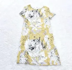 ♡ヴィンテージ♡半袖ワンピース　昭和レトロ　裏地付き　花柄　総柄　レーヨン100