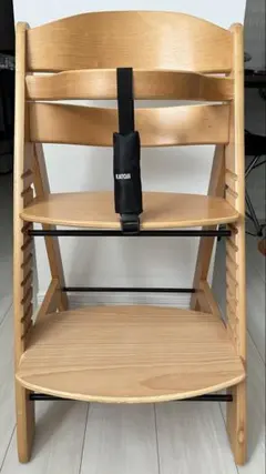 【KATOJI】木製ベビーチェア 安全ベルト付き