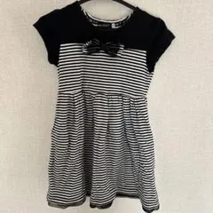 BeBeストライプ 半袖ワンピース 110cm