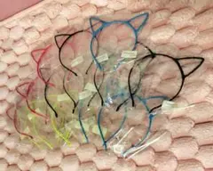 新品未使用 ネコ耳カチューシャ 黒5 ピンク3黄3青3 　子供もOK 14個