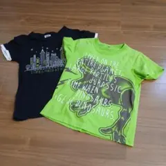 ☆恐竜と夜景デザインTシャツ2枚セット　130