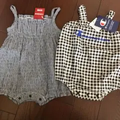 新品 70サイズ モノトーン色ロンパース