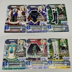 アイカツカード　ブロックチェックコーデ&アクアパティシエコーデ　6枚セット