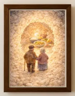 【水彩画アート】ふたりで帰る食卓 2L版写真用紙