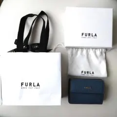 FURLA 三つ折り財布 ネイビー　付属品付きのサムネイル