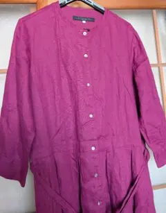 リラシク　LILASIC 　フレンチリネンシャツワンピース　リネン100%