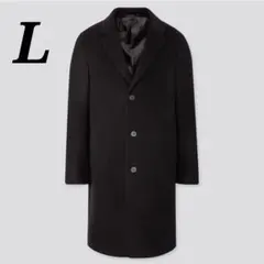 美品♪ユニクロ メンズ ウールカシミヤチェスターコートLサイズ ブラック