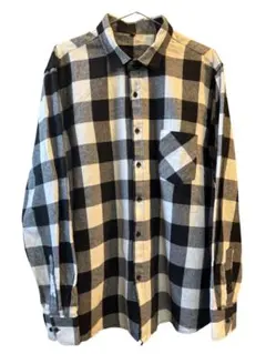 ビッグサイズ4XL USA古着チェックネルシャツ黒白