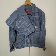 ドッグマンストライプデニムジャケット上下セット作業着