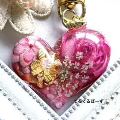 No.320オルゴナイト ぷっくりハート　オパール・ローズクォーツ