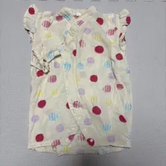 水玉　ロンパース甚平80