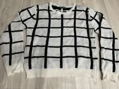 CECIL McBEE チェック柄 長袖ニットセーター Mサイズ