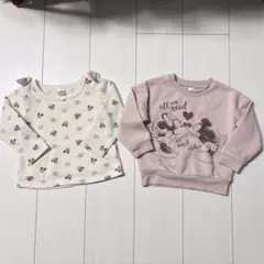 ディズニー ミッキー ミニー トレーナー 2枚セット まとめ売りベビー 女の子