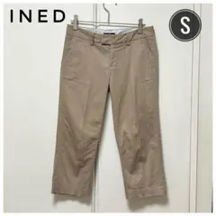 INED イネド クロップドパンツ ボトムス 薄あずき色 薄手 サイズ￼7
