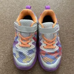 キッズスニーカーasics 18.5センチ カラフルスニーカー ベルクロ付き