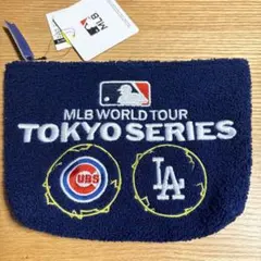新品】MLB 東京 開幕戦 ドジャース カブスさがら刺繍ポーチ ネイビー 