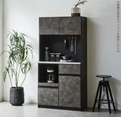 【美品‼️】高級♪ 大川家具(入江木工) 117cm幅キッチンボード 食器棚 収納家具 艶あり木目調ダークブラウン♪ 大川家具 入江木工 89cm幅キッチンボード 食器棚 艶あり木目調ブラック