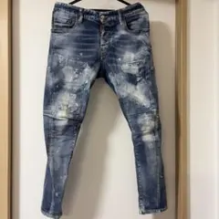 HESNTLS JEANS 30inch ダークインディゴダメージ スキニー - メルカリ