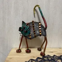 猫の金属製猫のアートオブジェ