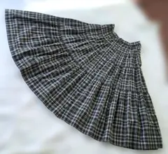 【カネコイサオ】チェック柄　ロングスカート　日本製　ピンクハウス系　インド綿のサムネイル