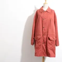 ★訳あり★ Daks ダックス ステンカラーコート 大きめ襟 レンガ色