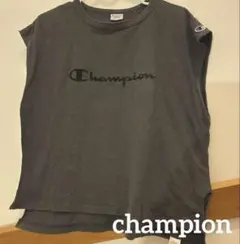 古着 Championチャンピオン ロゴプリント タンクトップ グレー M