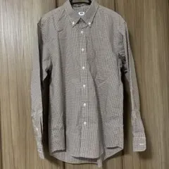 UNIQLO ブラウンチェック ボタンダウンシャツ