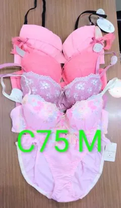 ブラジャー＆ショーツ 4組セット C75 Mサイズ