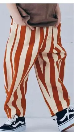 p.premier 総柄ツイルバレルレッグパンツ