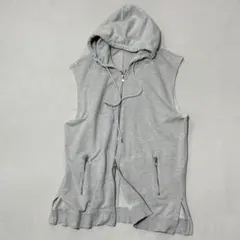 00s カットオフ ノースリーブ ダブルジップ パーカー 平成 お兄系 Tech