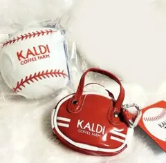 KALDI カルディ ボールポーチ 野球 レトロスポーツバッグ 赤 2個セットのサムネイル