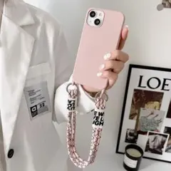 iPhoneケース　iPhone11pro他　ショルダー　紐付　ピンク　肩がけ