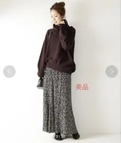 【美品】Spick & span フラワープリントフレアスカート