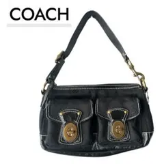 COACH シグネチャー ハンプトンズ マルチポケット ショルダーバッグ 黒