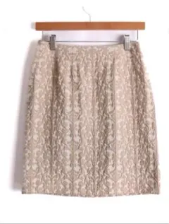 Coup de chanceベージュ花柄スカート 36