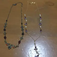 ビーズハンドメイドネックレス 2点セット④