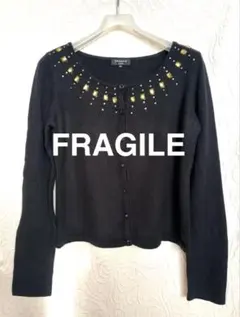 FRAGILE(三陽商会) イエロービジューカーディガン ブラック　ショート丈のサムネイル